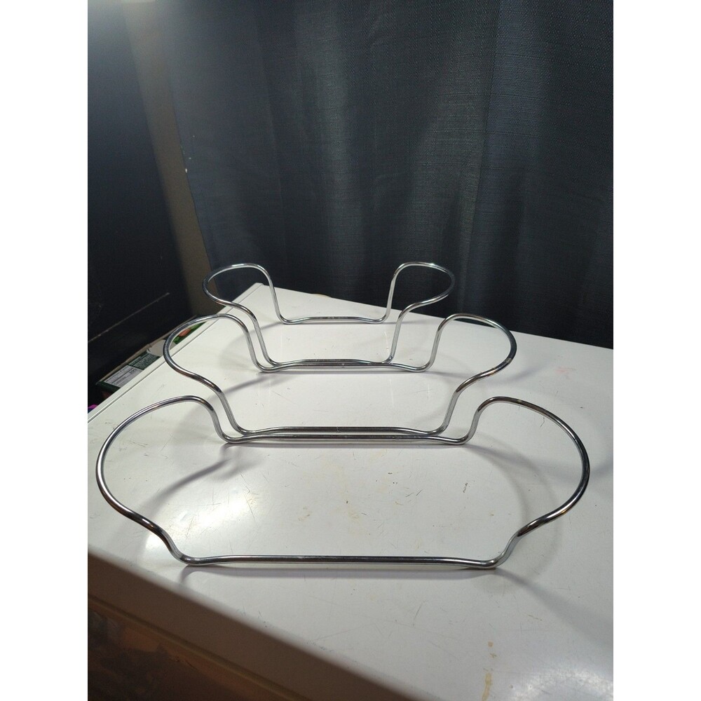 Set of 3 Vintage French White Casserole Dish Holders Metal Trivet